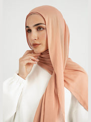 Matching Butter Modal Hijab Set - Clay