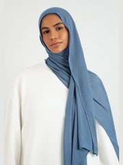 Matching Butter Modal Hijab Set - Denim