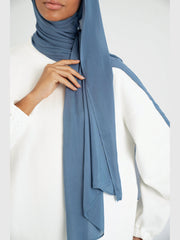 Matching Butter Modal Hijab Set - Denim