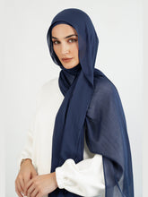 Matching Butter Modal Hijab Set - Navy