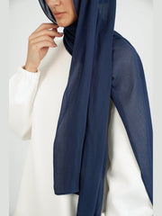 Matching Butter Modal Hijab Set - Navy