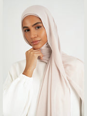 Matching Butter Modal Hijab Set - Pearl