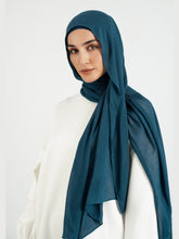 Matching Butter Modal Hijab Set - Real Teal
