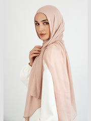 Matching Butter Modal Hijab Set - Seashell