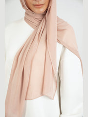 Matching Butter Modal Hijab Set - Seashell