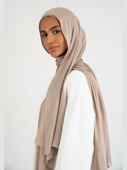 Matching Butter Modal Hijab Set - Sesame