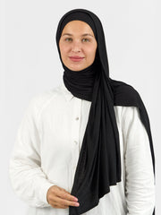 Matching Jersey Hijab Set - Black