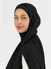 Matching Jersey Hijab Set - Black