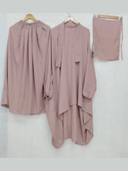 premium Tea Pink New 3-Piece Jilbab Set