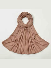 Ribbed jersey Hijabs Camel brown