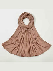 Ribbed jersey Hijabs Camel brown