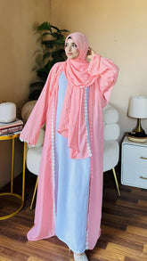 Lacey Kimono Abaya with Attached Inner