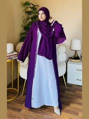 Lacey Kimono Abaya with Attached Inner
