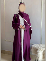 Lacey Kimono Abaya with Attached Inner