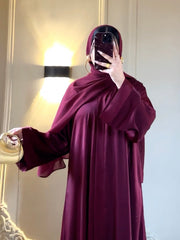 Premium Maroon Abaya with Scarf ( Premium Tiktok Fabric )