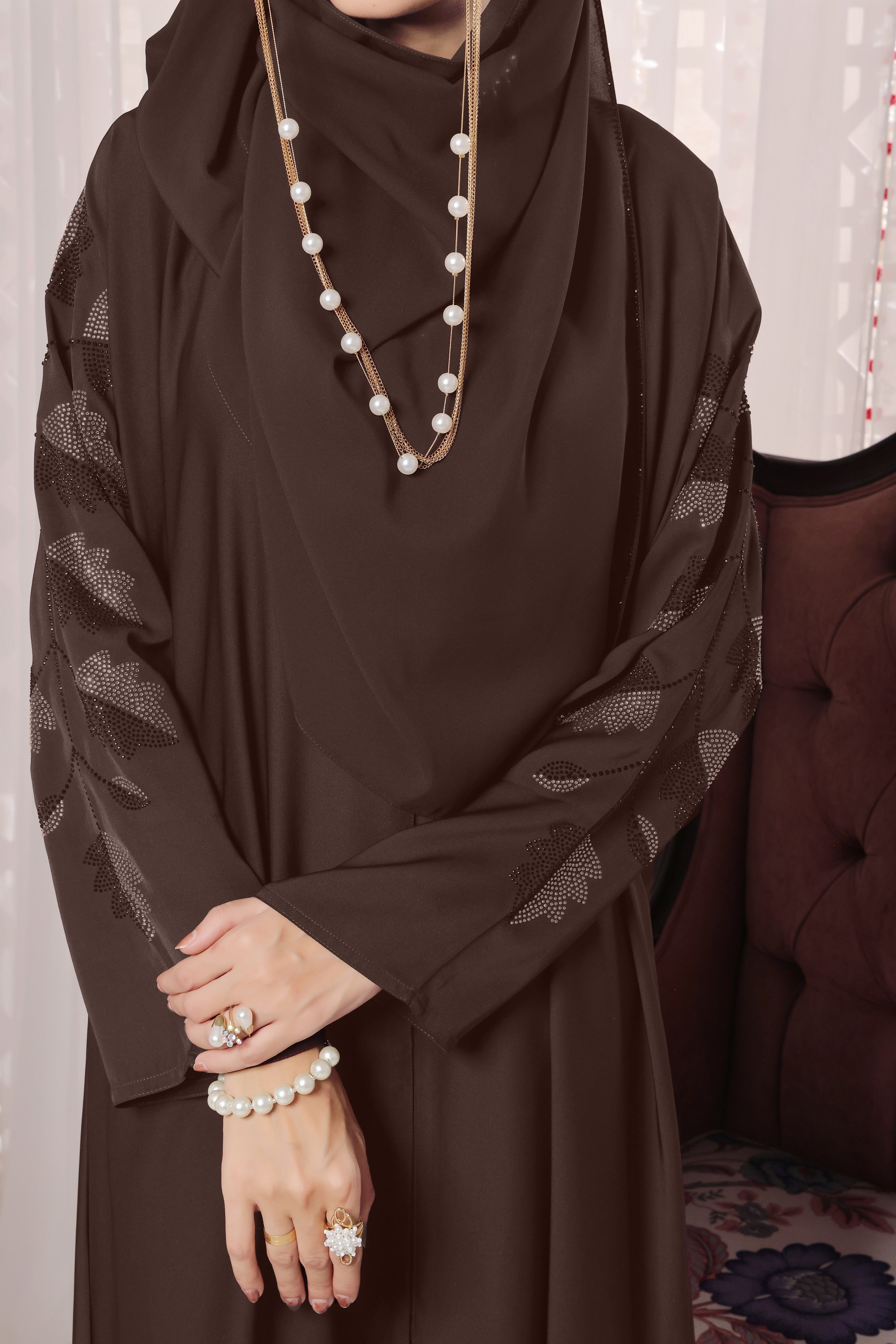 Brown Leaf Abaya