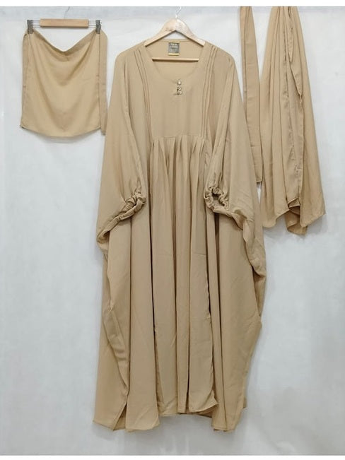 🌟 Aurora Closet’s 4-Piece Caftan Abaya Set (Biege) – Elegant and Versatile! 🌟  FREE SHIPPING NOW