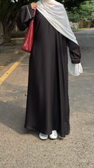 Premium Lining Maxi Abaya with white scarf ( Flat 50% OFF )