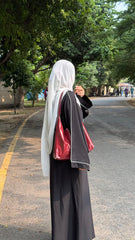 Premium Lining Maxi Abaya with white scarf ( Flat 50% OFF )