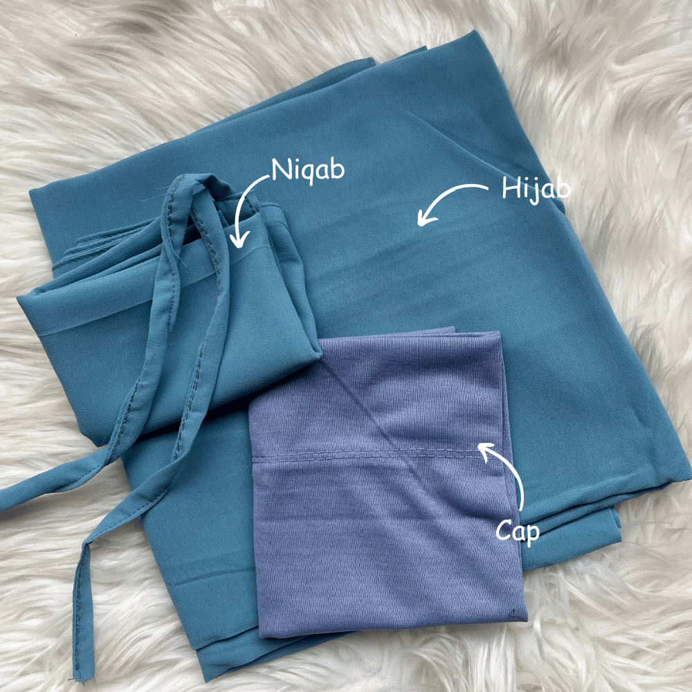 Hijab Niqab & Cap Set -  Azure Skies