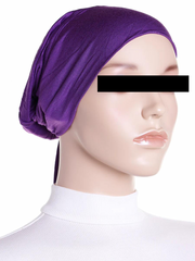 Tie back hijab cap Purple