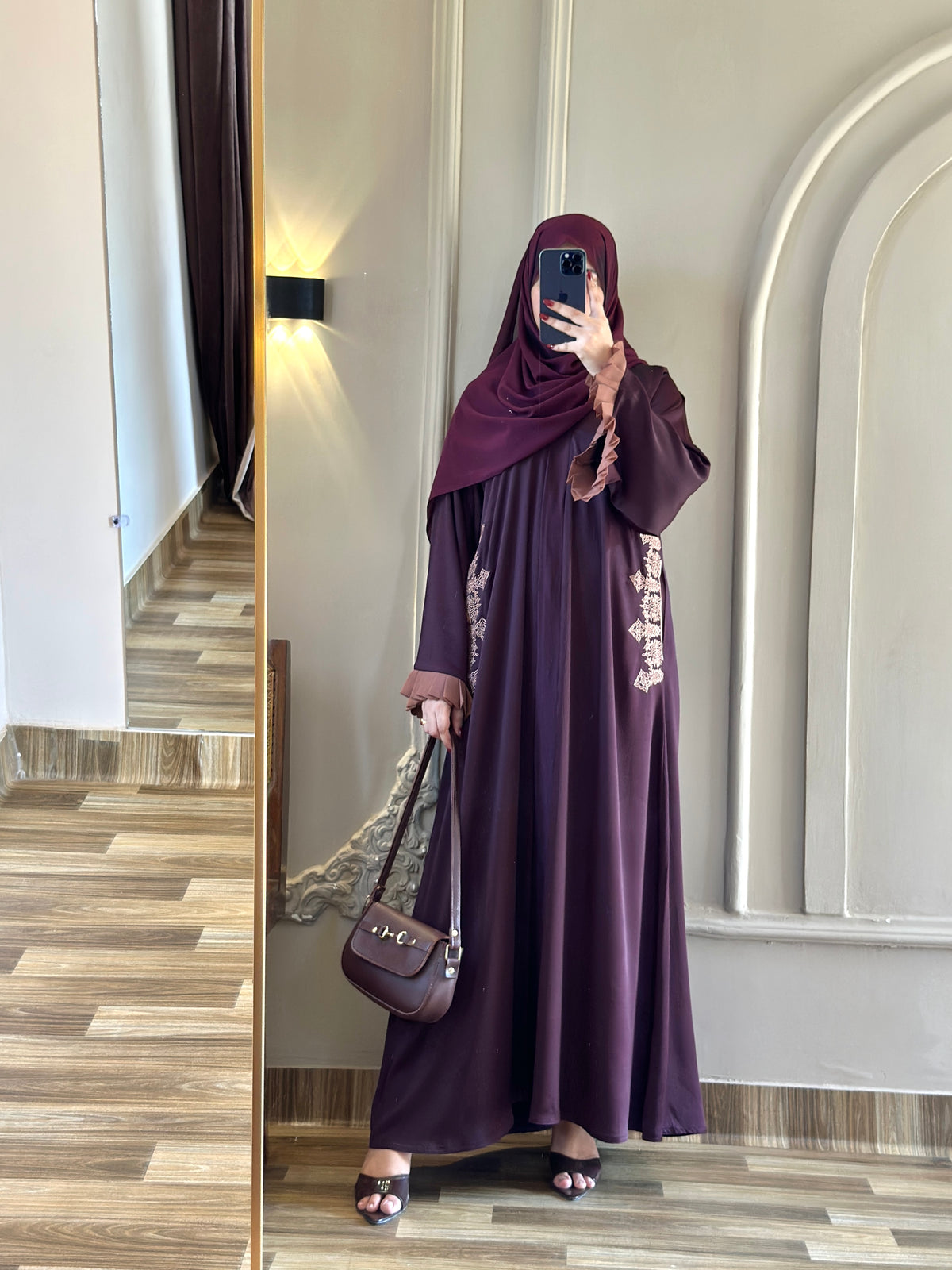 Royal Deep Plum Luxury Abaya Limited Stock