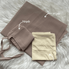 Hijab Niqab & Cap Set - Soft Sand