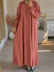Premium Kashmiri Pink Zoom Front Open Abaya ( FLAT 60% OFF)