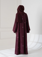 Embroidered ‘Hilal’ Abaya With Scarf