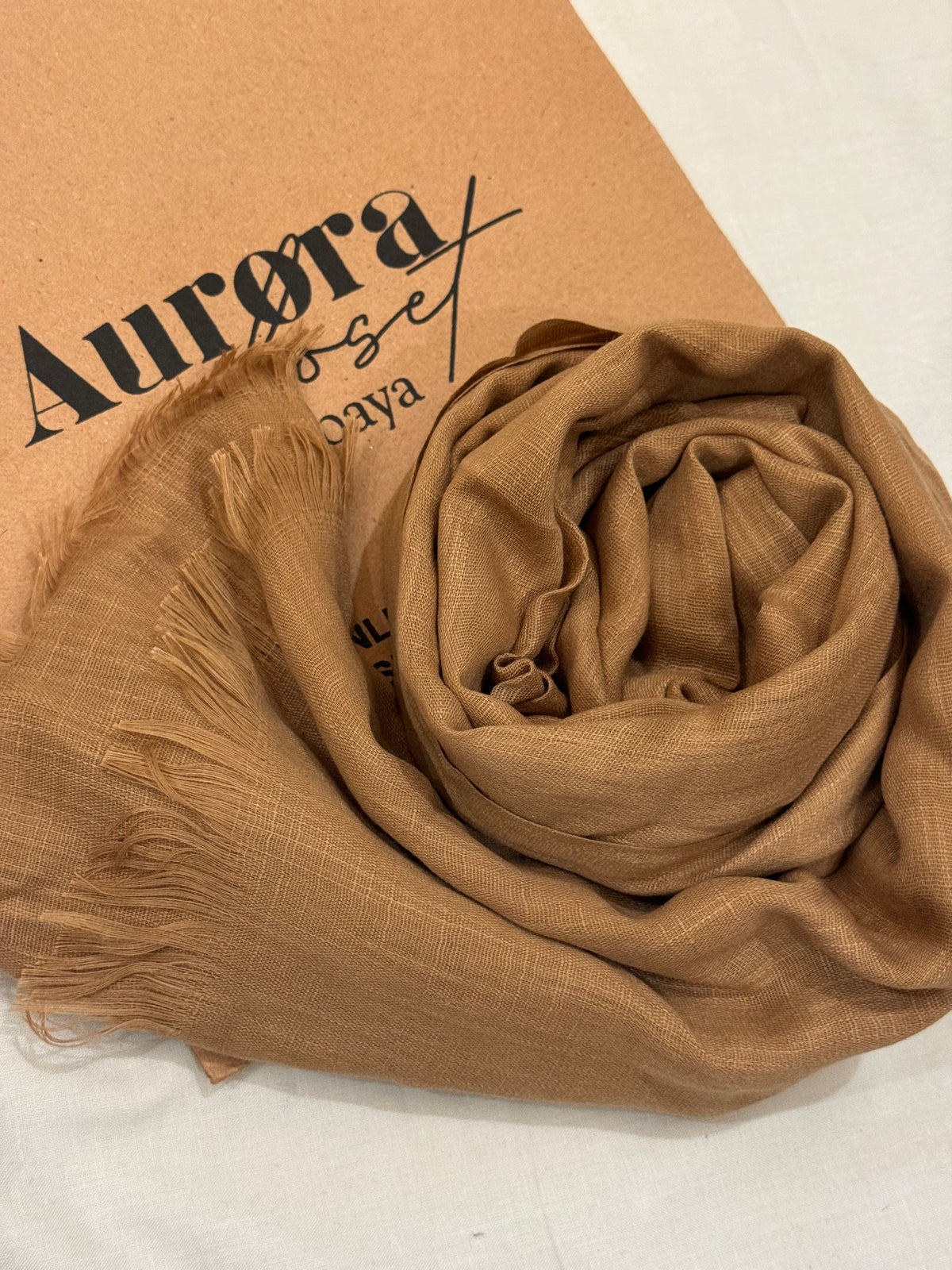 Turkish Lawn Hijab - Light Brown