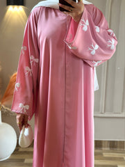 60% OFF - Premium Anaya Bow Abaya with White Scarf