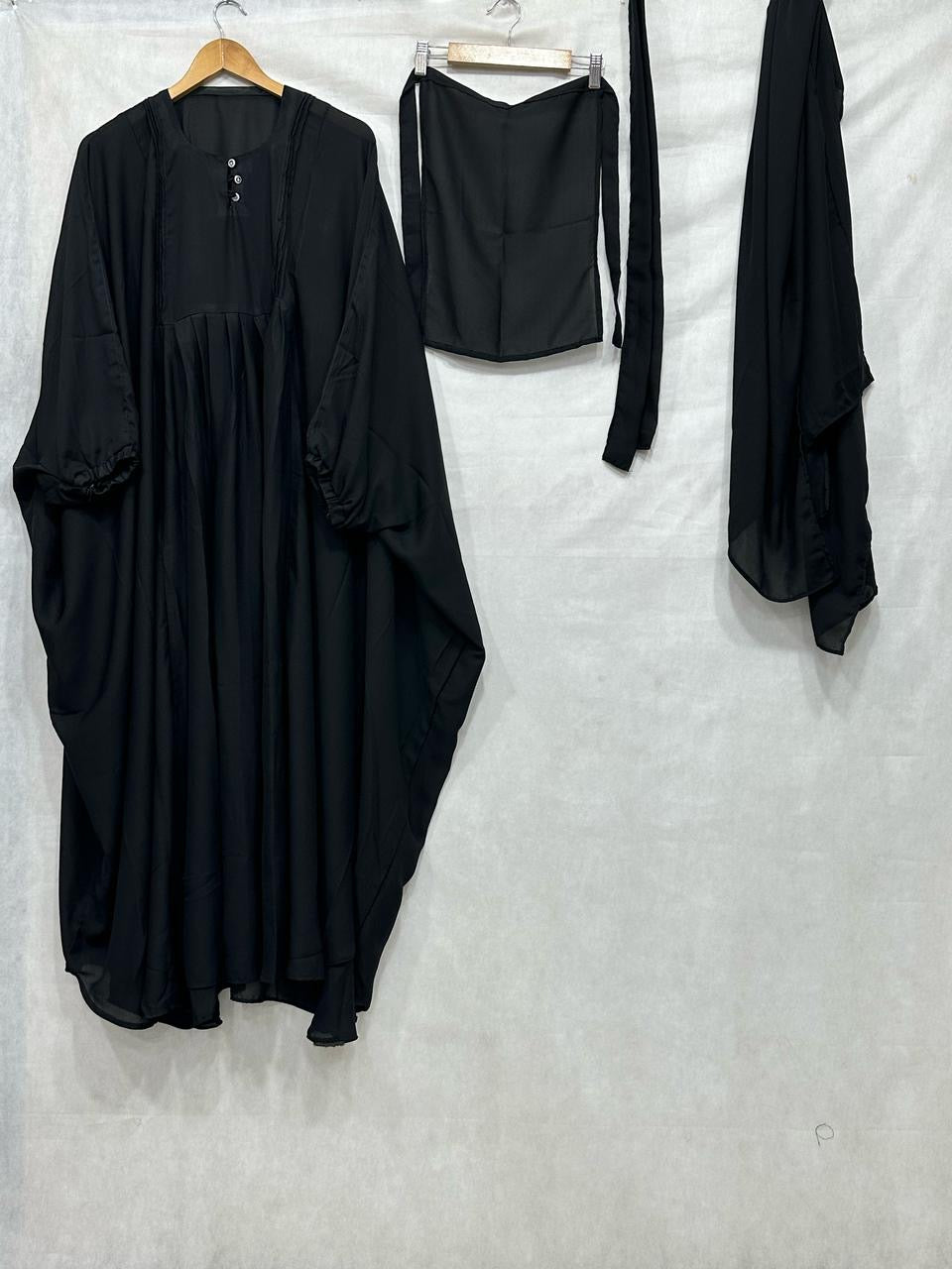 🌟 Aurora Closet’s 4-Piece Caftan Abaya Set (Black )  – Elegant and Versatile! 🌟 FREE SHIPPING NOW