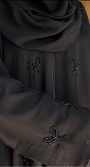 Premium Zoom Nida Handwork Bow Abaya
