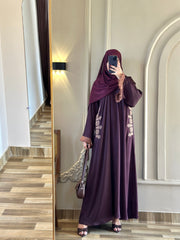 Royal Deep Plum Luxury Abaya Limited Stock