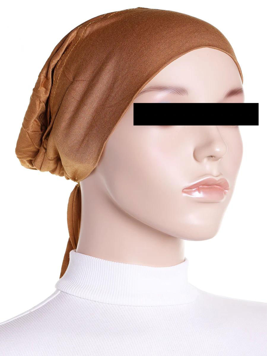 Tie back hijab cap Musturd