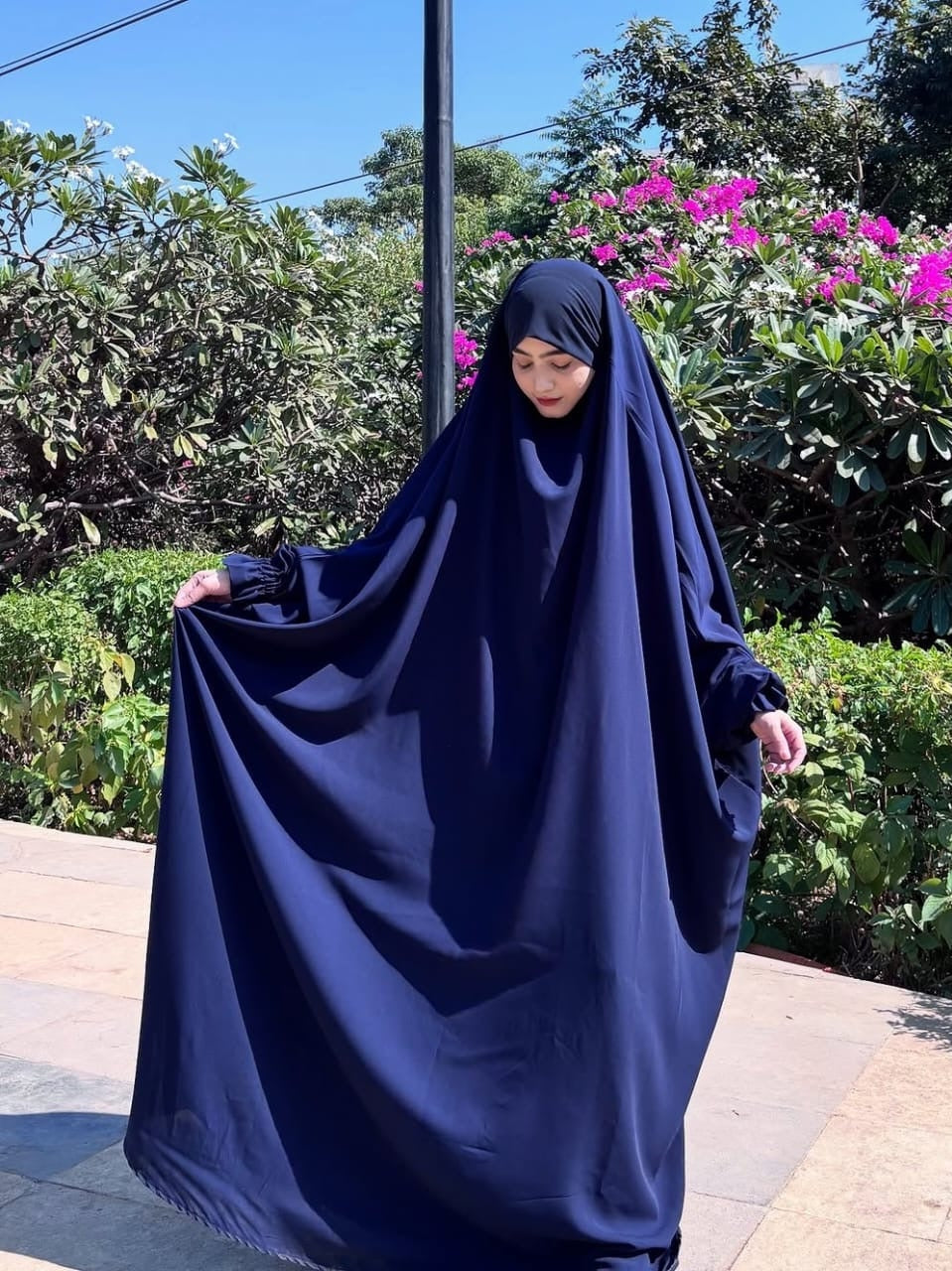 Premium Saudi Jilbab 1 Piece Full Length Navy Blue