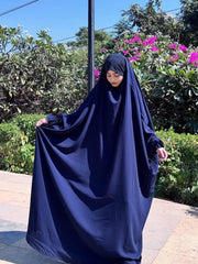 Premium Saudi Jilbab 1 Piece Full Length Navy Blue