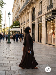 Luxe Handwork Rafia Brown Abaya *60% OFF & Free Shipping*