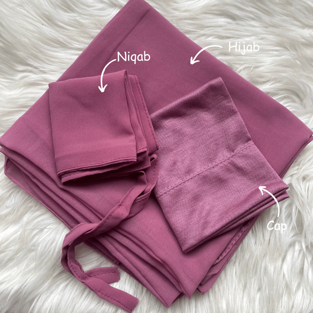 Hijab Niqab & Cap Set -  Lilac Dream