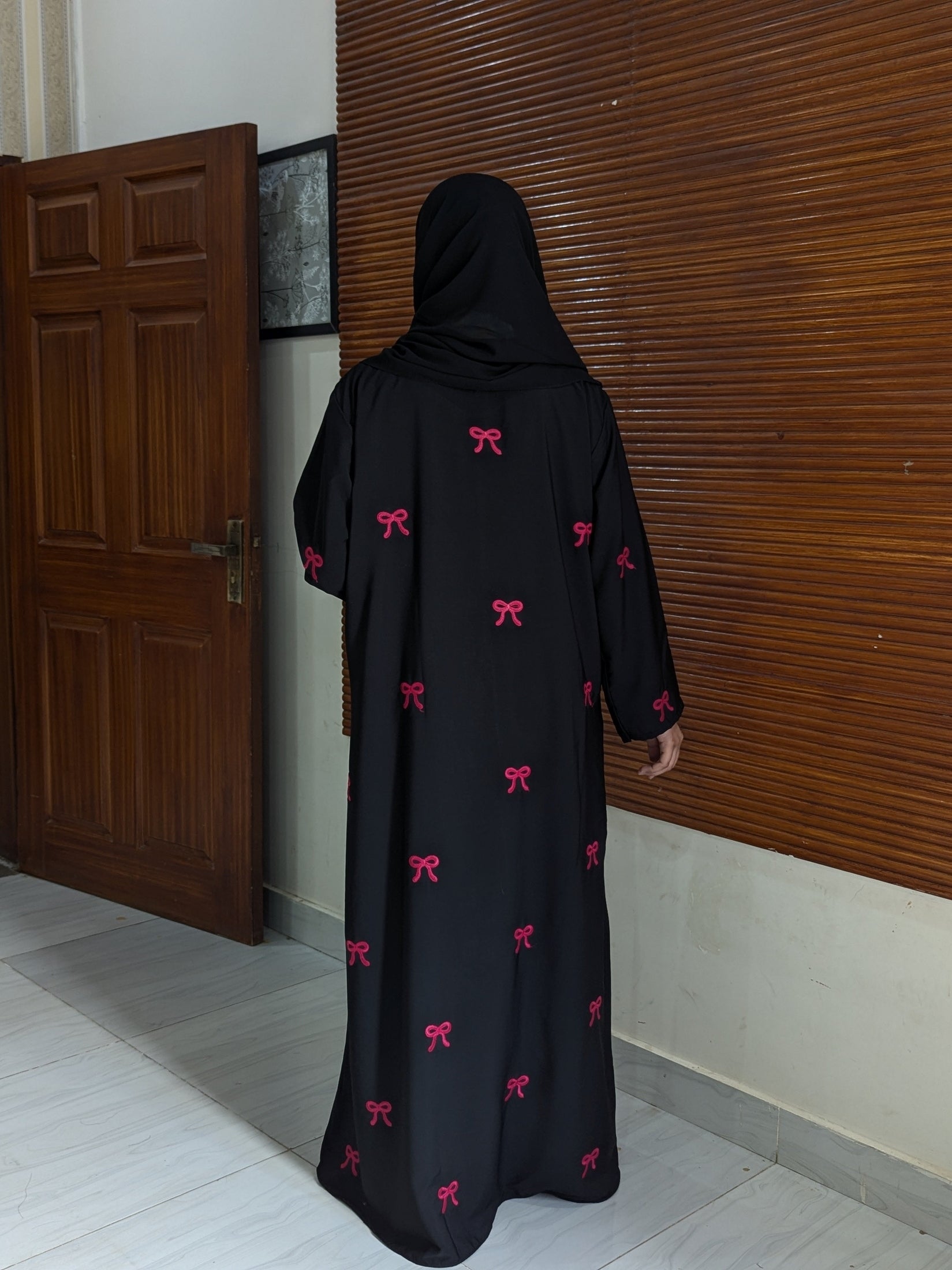 “Pink Bow Abaya by Aurora”