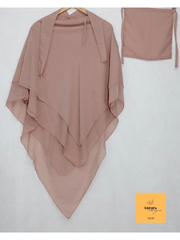 3 Layer Premium Khimar (Sand Pink)