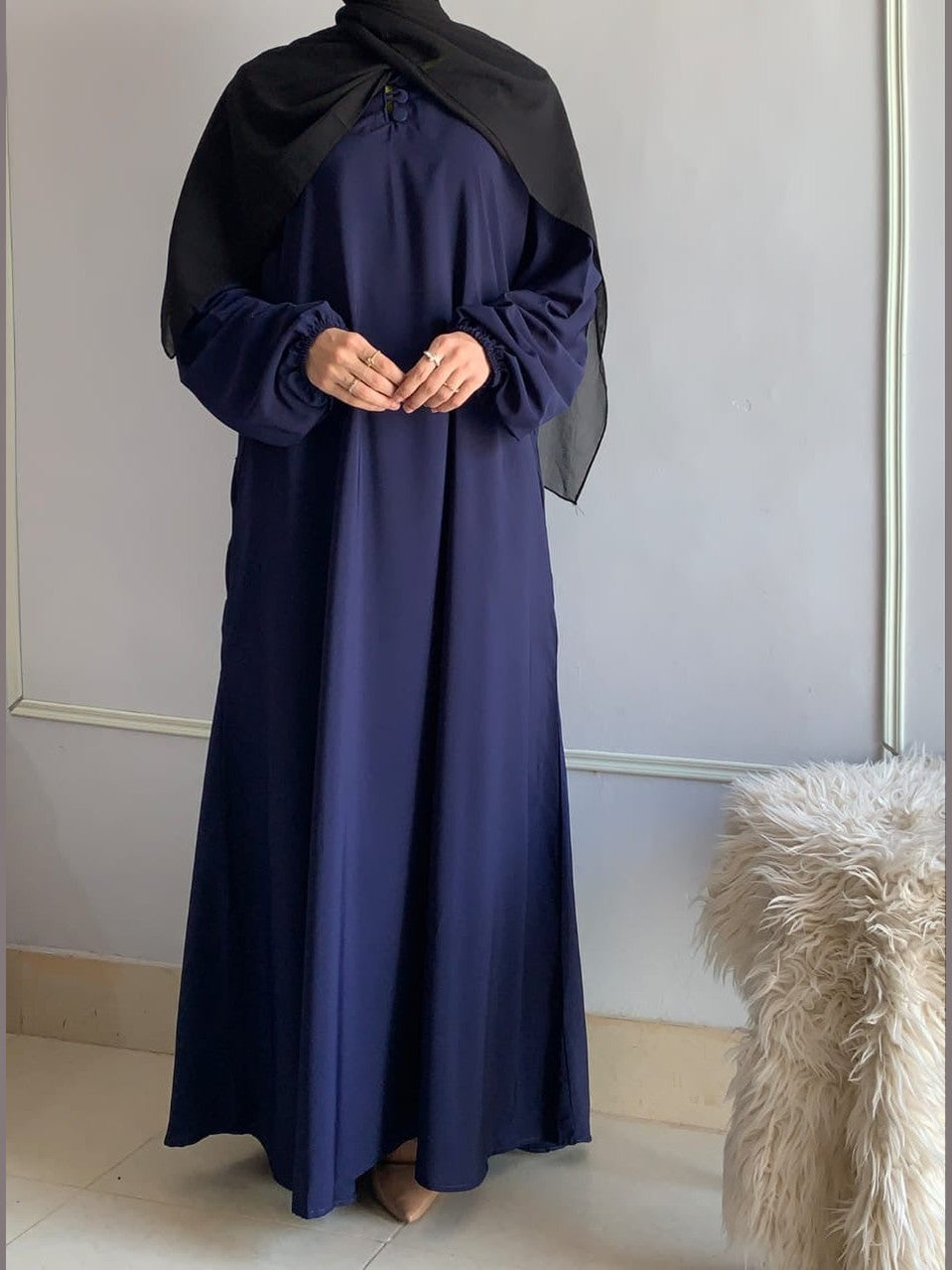 Plain Regular Budget Abaya With Zip Pocket