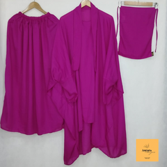 3 piece shocking pink jilbab set