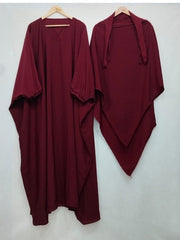 Khimar + Abaya Set Maroon