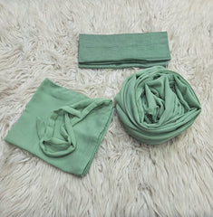 Hijab Niqab & Cap Set - Light Green