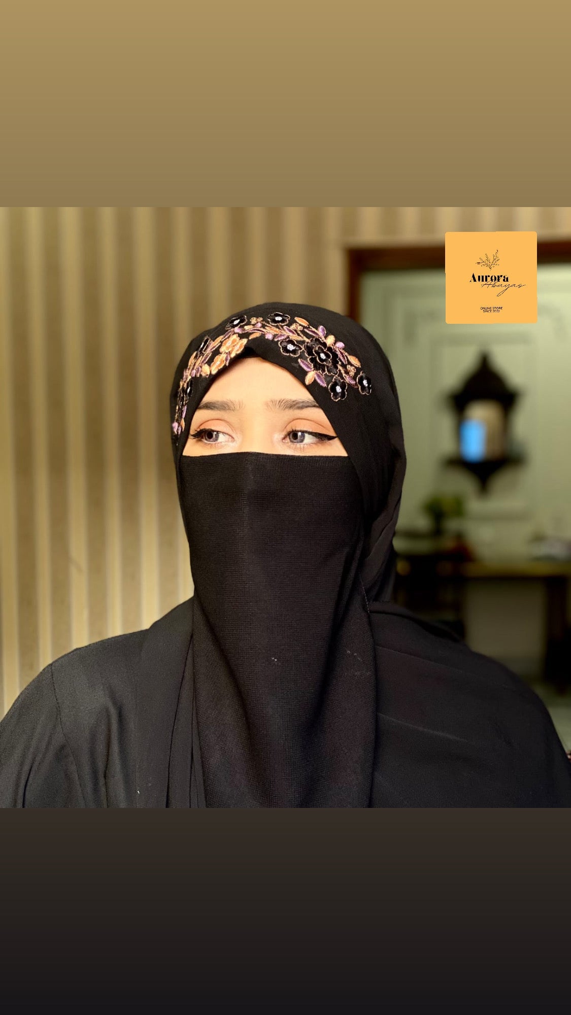 Emborided-Ready To Wear Hijab (Black)