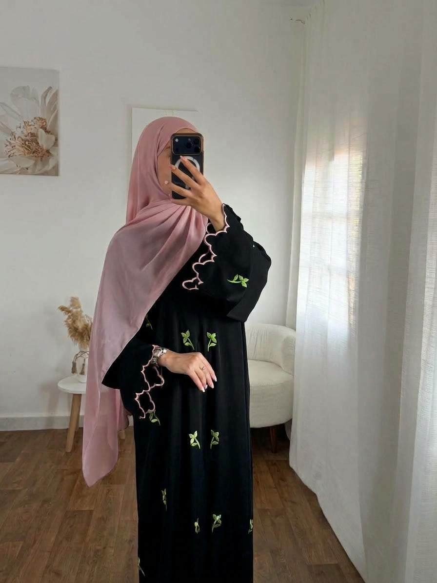 Emerald premium Embroidered Abaya