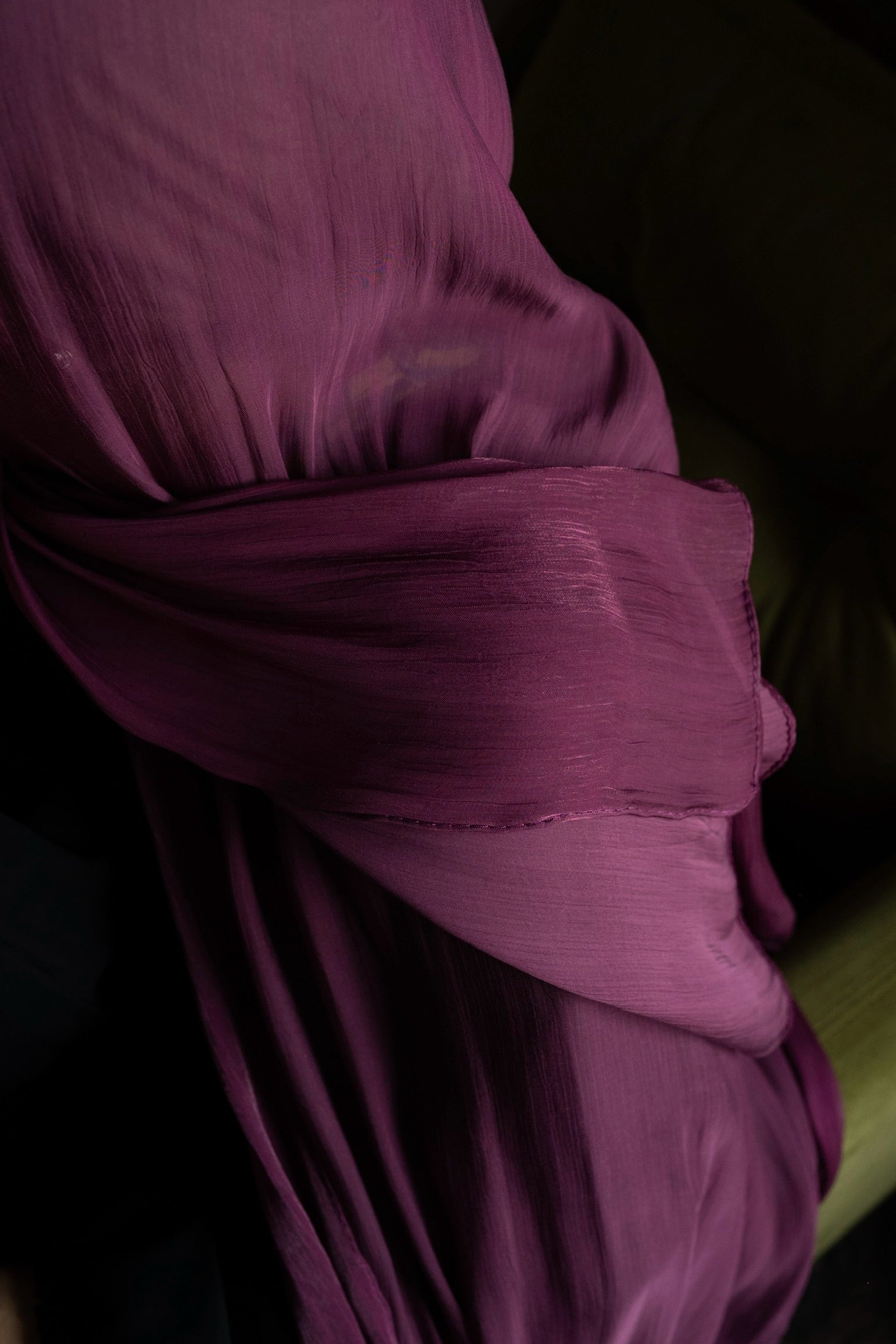 Purple Organza Silk Hijab