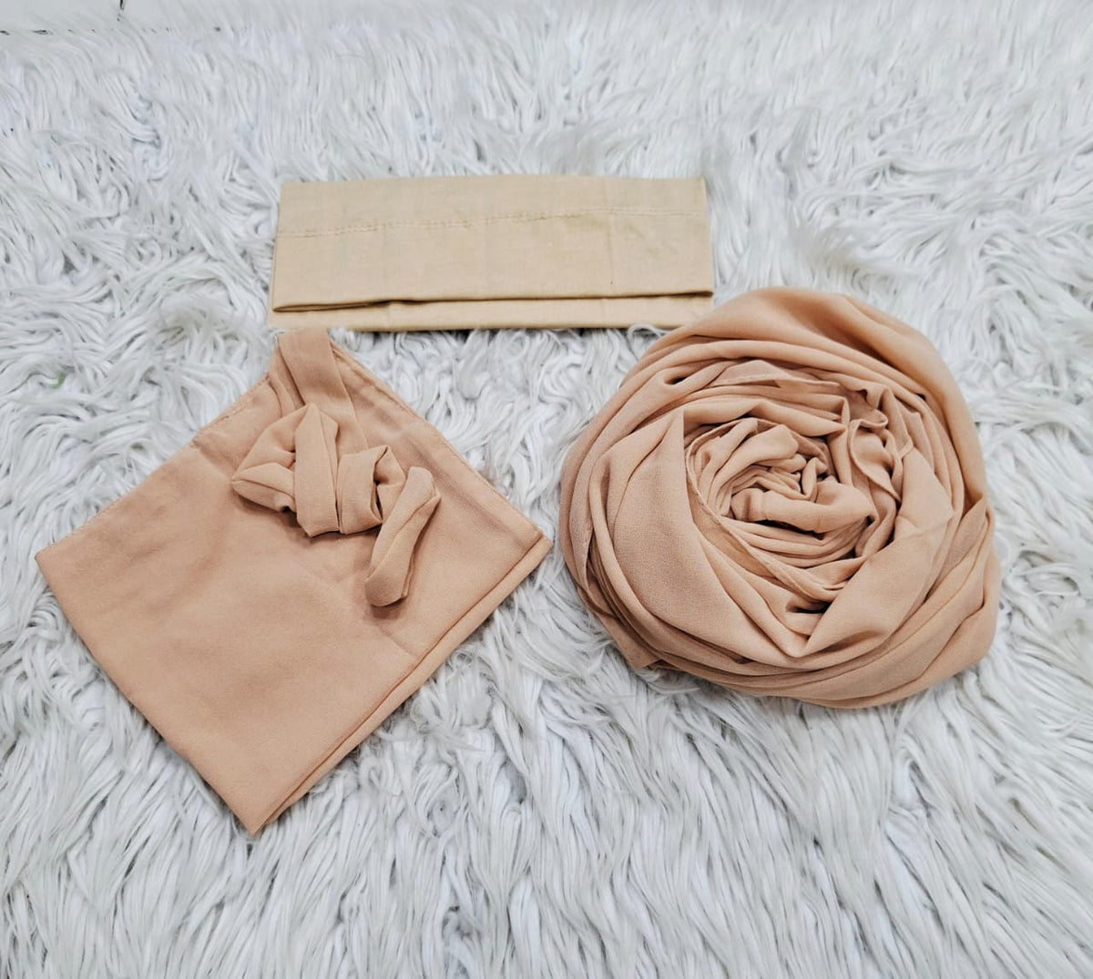 Hijab Niqab & Cap Set - Butter Milk