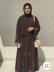 Luxe Handwork Rafia Brown Abaya *60% OFF & Free Shipping*
